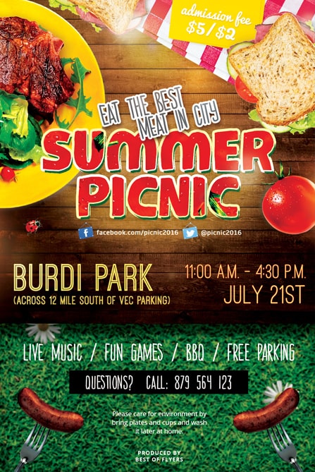 Summer Picnic Free PSD Flyer Template Download Flyer Best Of Flyers