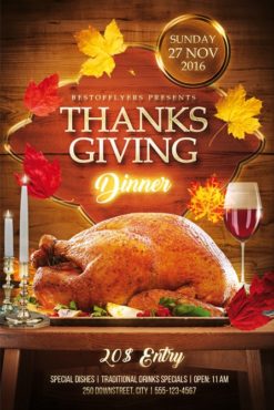 thanksgiving dinner free flyer template