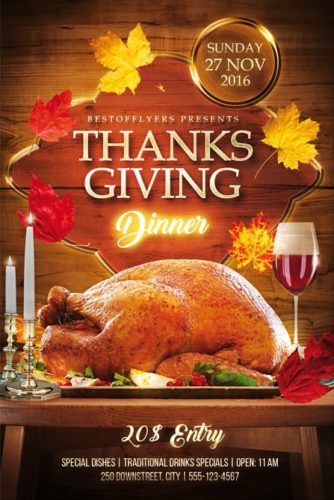 Thanksgiving Dinner Free Flyer Template - PSD Flyer - Best of Flyers