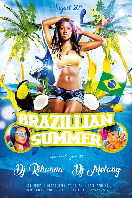 Brazil Summer Free Flyer Template