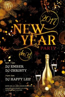New Year Party Free PSD Flyer Template