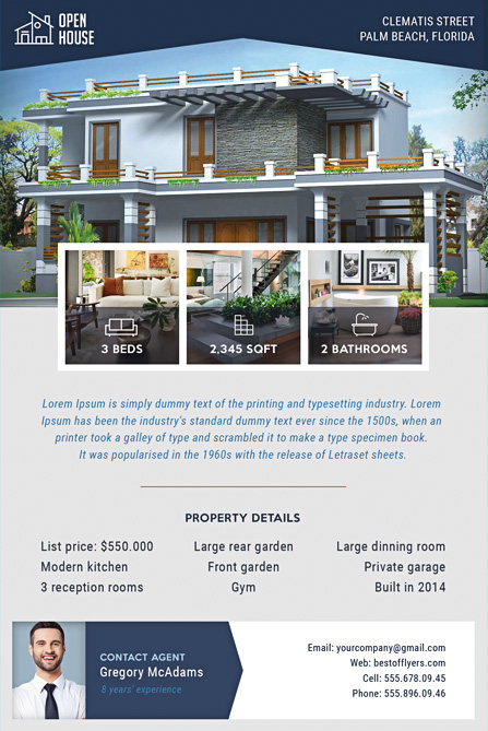 photos of house on flyer template