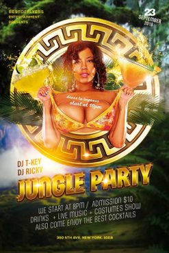 Jungle Party PSD Flyer Template
