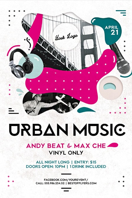 urban music flyer template