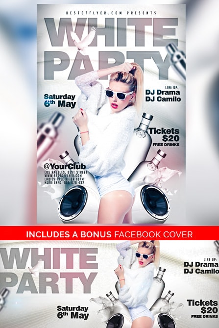 white party free flyer template