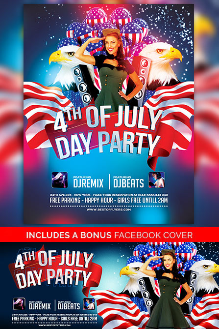 4th July Poster And Flyer PSD Template Download Free Flyer Templates