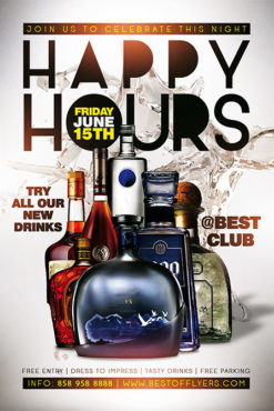 Happy Hours Free Flyer and Poster Template