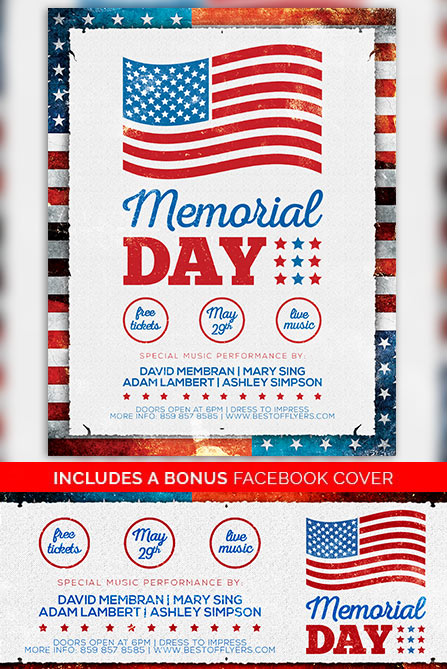 Free Memorial Day Flyer Template from bestofflyers.com