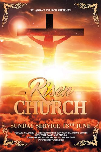 Risen Church Free Poster Template - Best of Flyers