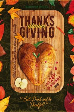 Thanksgiving Dinner Poster and Flyer PSD Template