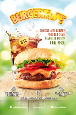 Burger Time Free Flyer and Poster Template