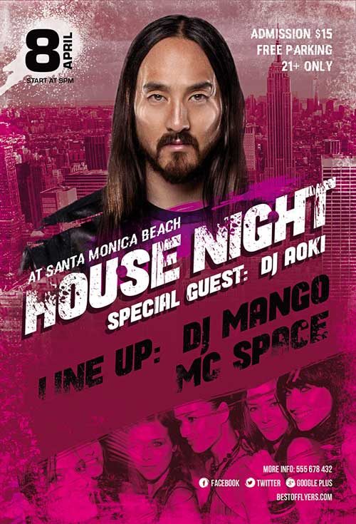House Night Party Flyer Template